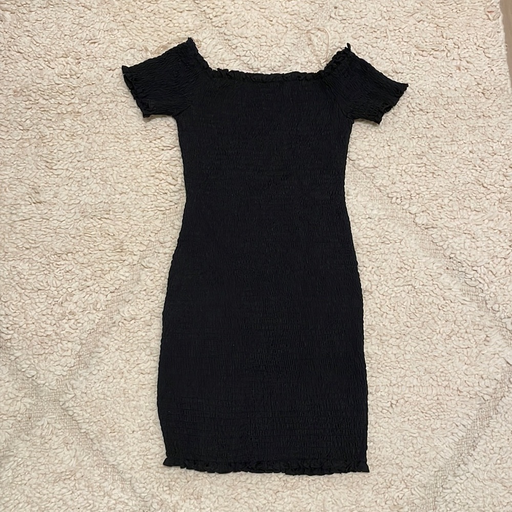Coco & Ives Off the Shoulder Mini Black Dress / LBD
